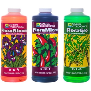 image:imageGeneral Hydroponics Flora Series FloraMicro FloraBloom FloraGro  3Part Hydroponic Nutrient System 6 gal1 quart